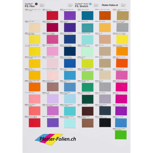 Farbkarten-Farbfächer-Farbkarte Siser Flexfolien und Flockfolien